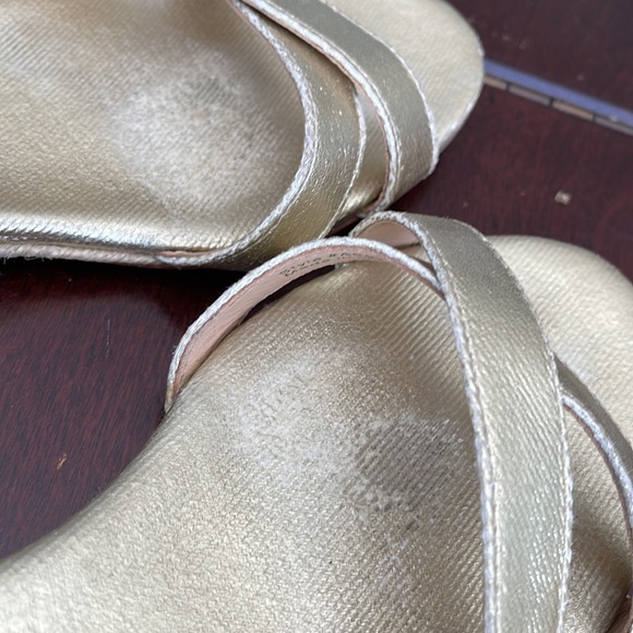 J.Crew - Gold Marina Mini Wedge Espadrille Sandals Shoes size 7 A6576 Rope Soles - Picture 2 of 7